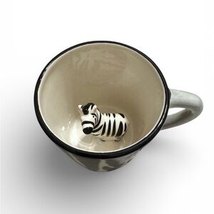 Seagrove Pottery Handmade Ceramic Glazed Zebra Surprise Coffee Mug
